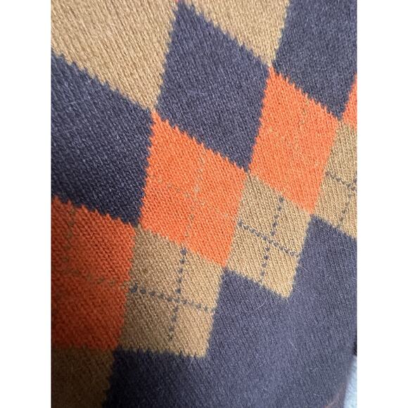 Vtg 90s Rafaella Argyle Lambswool Rabbit Hair Turtleneck Sz M Fall Thanksgiving - Picture 12 of 16